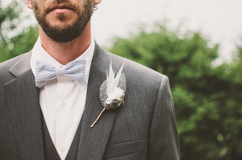 Groom in a modern minimalist suit